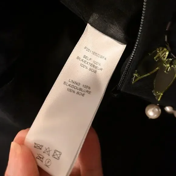 NWT: Carolina Herrera Embellished Pleated Silk-Faille Midi Dress - Picture 14 of 16